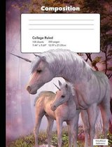 Magical Starlight Unicorn Composition Book College Ruled Writing Paper Notebook