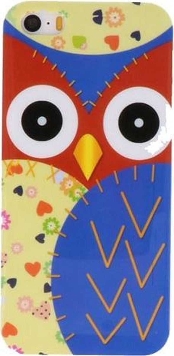 Blauw Uil Hard case cover hoesje voor Apple iPhone 5/5s