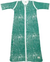 Meyco Fine Lines babyslaapzak met afritsbare mouw gevoerd - 90 cm - Emerald green