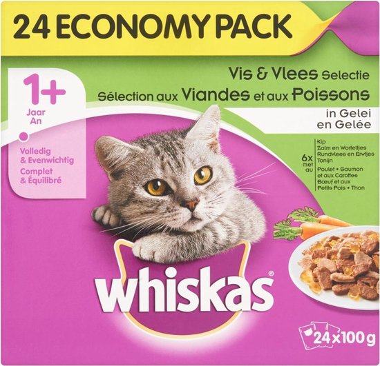 Whiskas Alimentation humide Sélection de poissons en gelée