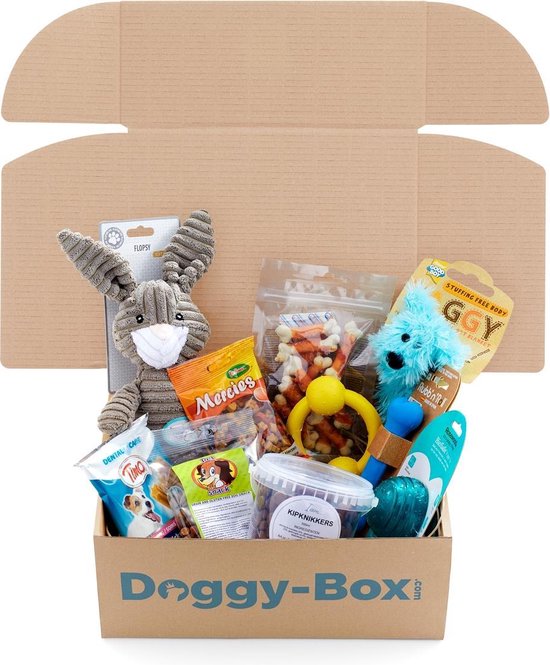 Doggy-box Puppy Verrassingspakket - Hondensnack/Hondenspeeltjes - Assorti