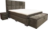 Suite Boxspring Vlak / 180x200cm / Nachtkasje 3 laden / Bedbank klep