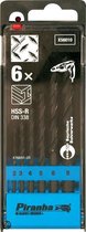 Piranha HSS metaalboren cassette, 6 stuks 2 - 8mm X56010
