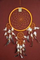 Dromenvanger / Dreamcatcher Ø32cm met kleintjes  - oranje