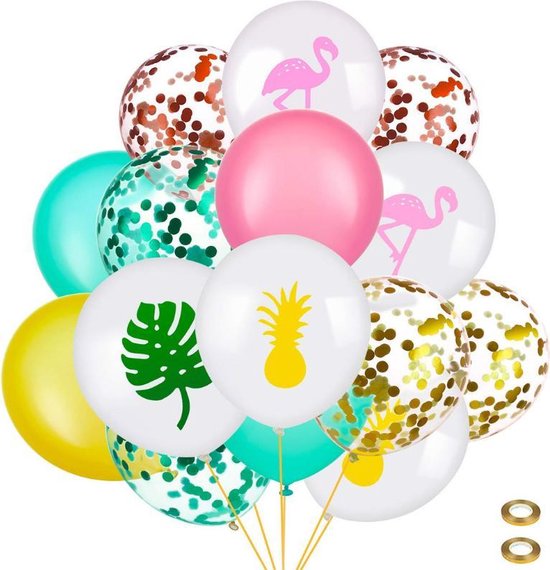 Resoneer Ik zie je morgen Hoes 45 st. Tropical party ballonnen versiering - feest ballonen flamingo safari  jungle -... | bol.com