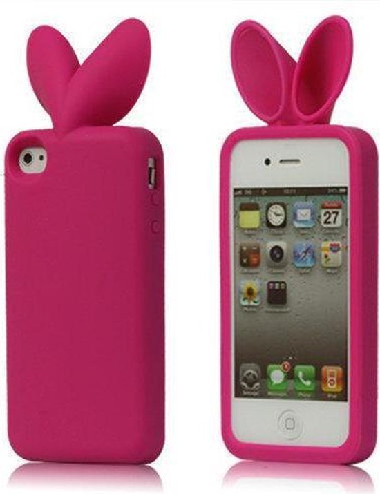 iPhone 4 en 4S konijnen hoesje - grappig back cover hoesje in de vorm van  een konijn... | bol.com
