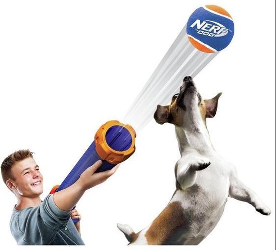 Nerf Dog Tennisball Blaster Geschenkset – Apportierspielzeug Wirft Bis Zu 15 M, Inkl. 3 Bälle