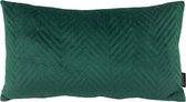 Dark Green Chevron Velvet Long Kussenhoes | Fluweel / Velours | Groen | 30 x 50 cm