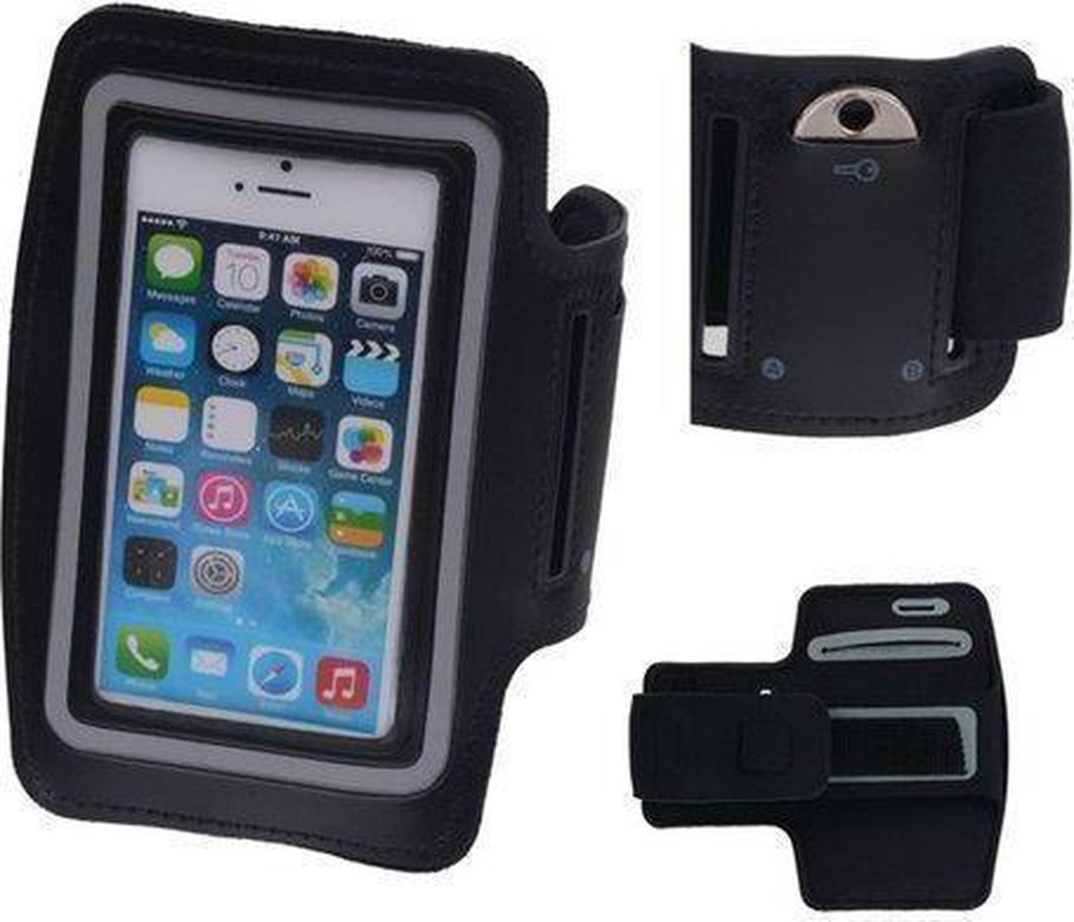 iPhone 5/5S Zwart Sport Armband Neopreen