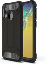 Samsung galaxy A20e silicone TPU hybride zwart hoesje case