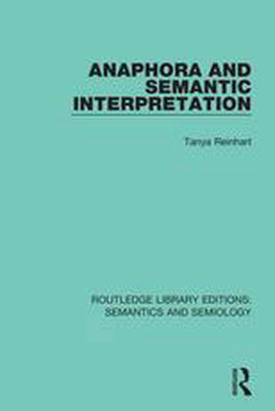 Routledge Library Editions: Semantics and Semiology - Anapho ... - cover