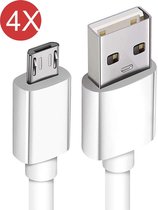 4x Micro USB naar USB Kabel voor Oplader - 1 Meter Micro USB Oplaadkabel en Datakabel TechNow - Universeel voor Telefoon / Tablet / Smartphone / GSM
