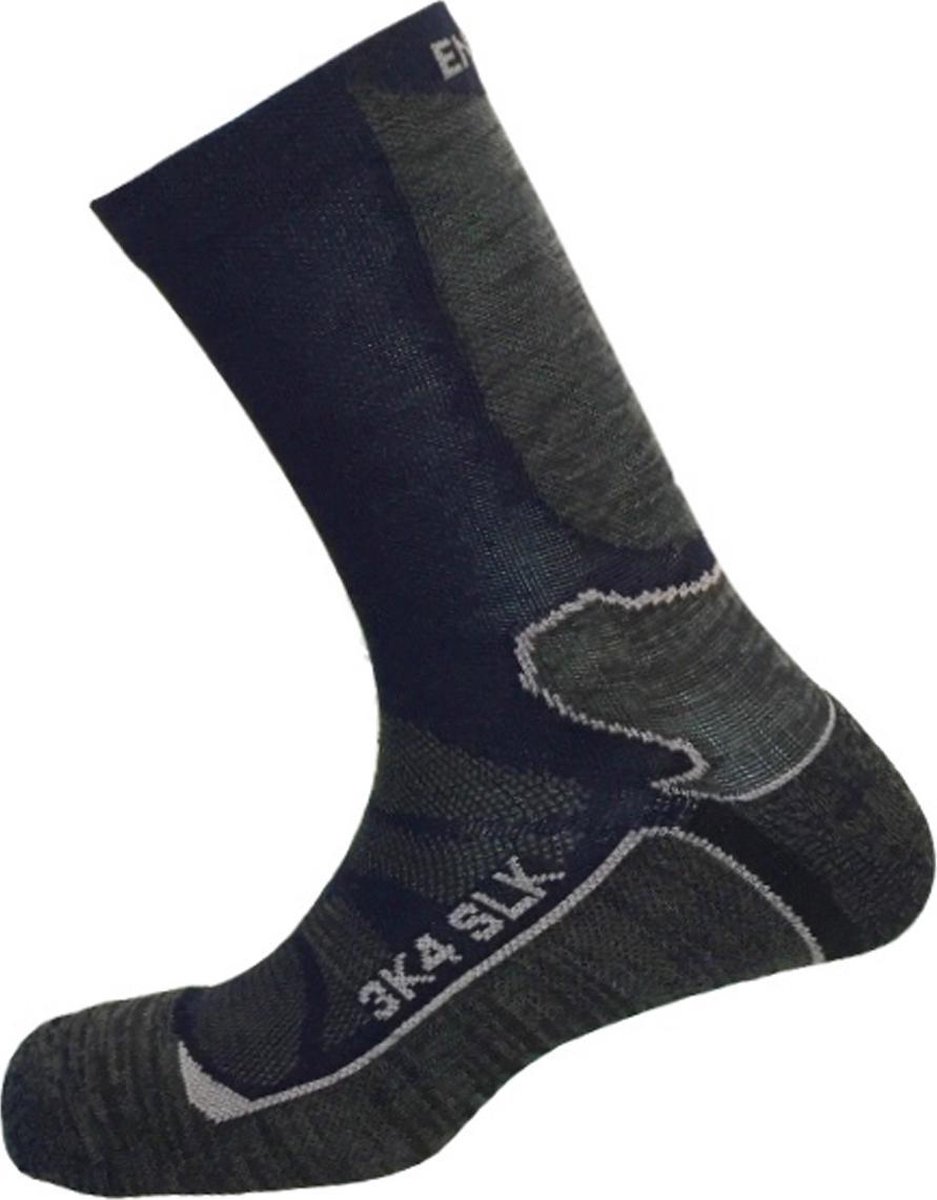 Enforma SLK-3K4 Merino Wandelsokken Thermoregulerende Sportsokken Achilles support Anatomisch gevormd – M Grijs