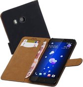 Bookstyle Wallet Case Hoesjes voor HTC U11 Zwart