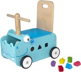 I'm Toy -  Houten Loopwagen met blokken - Nijlpaard