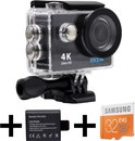 EKEN H9R 4K Ultra HD waterproof action Camera met WiFi & diverse accessoires + 32GB MicroSD kaart + Extra batterij