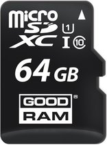 Micro SD geheugenkaart met adapter GoodRam M1AA 64 GB Zwart