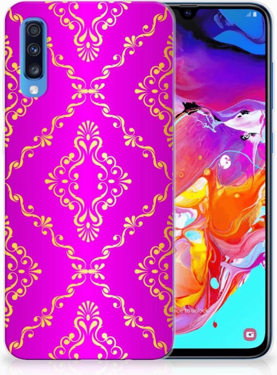 Siliconen Hoesje Samsung Galaxy A70 Barok Roze