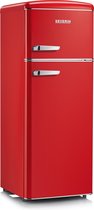 Bol.com Severin 8930 - Koelvriescombinatie vrijstaand - retro koelkast - rood aanbieding