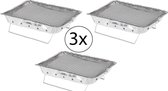 Set van 3 stuks - wegwerp barbecue   - compacte instant BBQ voor onderweg en vakantie