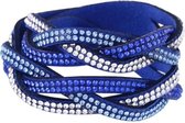 Fako Bijoux® - Wikkelarmband - Gevlochten - Donkerblauw