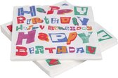 Cosy&Trendy 'Happy Birthday' verjaardag servetten 33 x 33 cm - Set-20