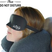 COMFORT SLEEP - 3D premium slaapmasker voor mannen en vrouwen met innovatieve, zachte vorm voor goede verduistering en vrij bewegen van de ogen. Incl. oordoppen en opberg etui - zwart - Please Do Not Dusturb