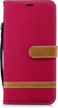 Denim Book Case iPhone Xs Max Hoesje - Rood