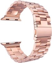 YONO Luxe Metalen Schakel Band geschikt voor Apple Watch - 42 / 44 / 45 / 49 mm - RVS Stalen iWatch Armband - Roze