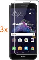 3x Huawei P8 Lite (2017) - Tempered Glass Screenprotector Transparant 2.5D 9H (Gehard Glas Screen Protector) - (0.3mm)
