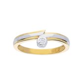 Glow 214.5225 Ring Goud Bicolor G SI 1 0,055ct - maat 52