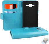 Samsung Galaxy Core 2 Portemonnee Hoesje - Classic Style Blauw