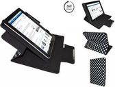 Aoc Breeze Tablet Mw1031 3g Diamond Class Polkadot Hoes met 360 graden Multi-stand, Zwart, merk i12Cover