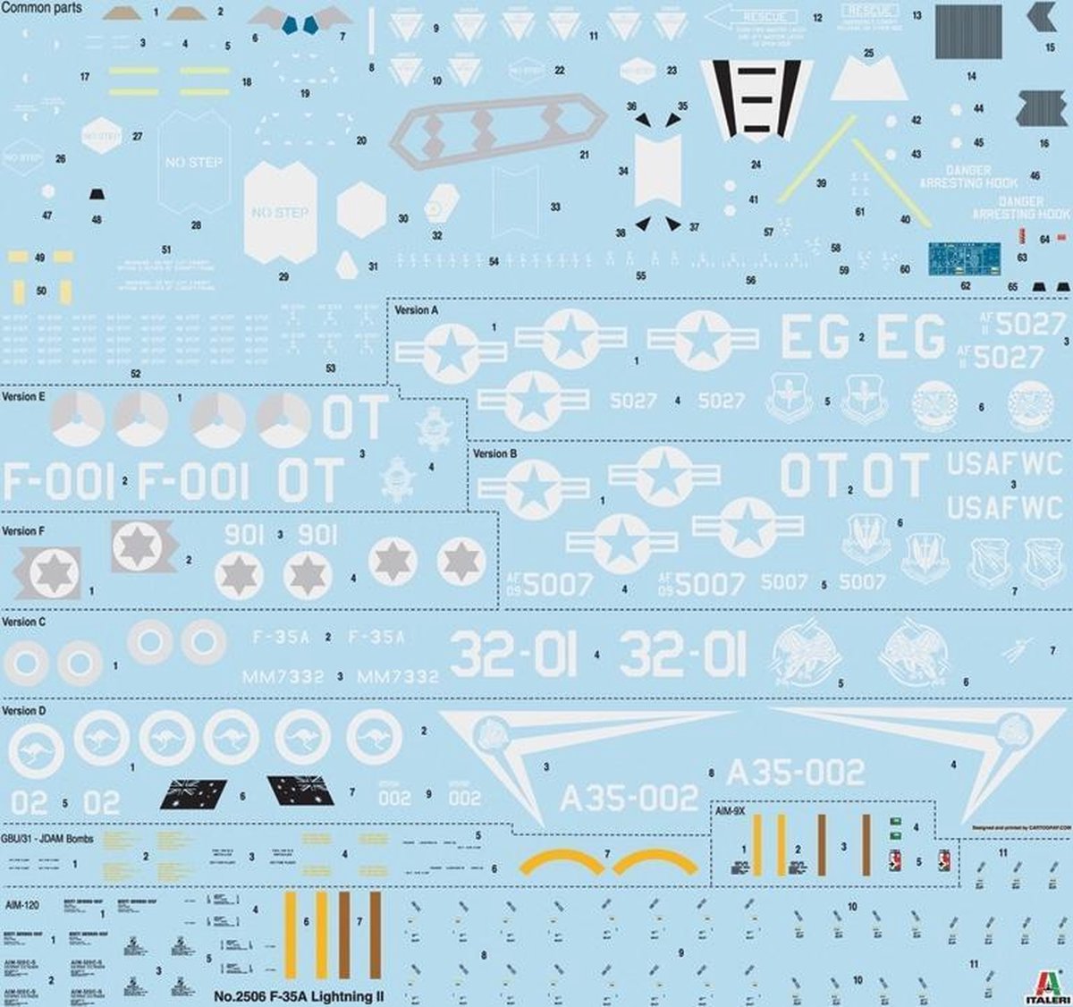 Italeri Modelbouwpakket Vliegtuigen - 2506 F-35 A Lightning II (NL decals!) Plastic - 1:32 - Modelbouw — afbeelding 7