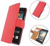 TCC Luxe Hoesje Huawei Ascend P2 Book Case Flip Cover - Rood
