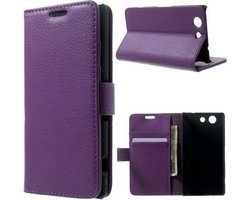 Litchi wallet hoesje paars Sony Xperia Z3 Compact
