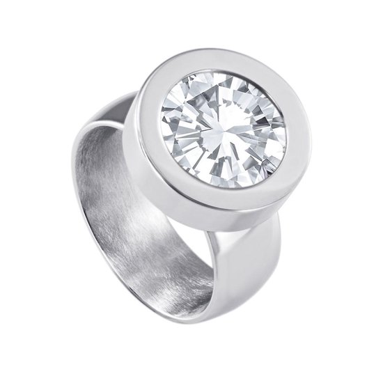 Quiges Ring de système de vis en acier inoxydable argenté brillant 19 mm avec Mini pièce interchangeable de 12 mm - SLSRS47119