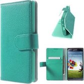 Samsung Galaxy S4 Portemonnee Cover Case Turquoise