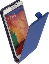 Lelycase Lederen Flip Case Cover HoesjeSamsung Galaxy Note 4 Blauw