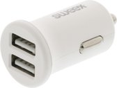 Sweex dubbele USB autolader - 2,4A / wit