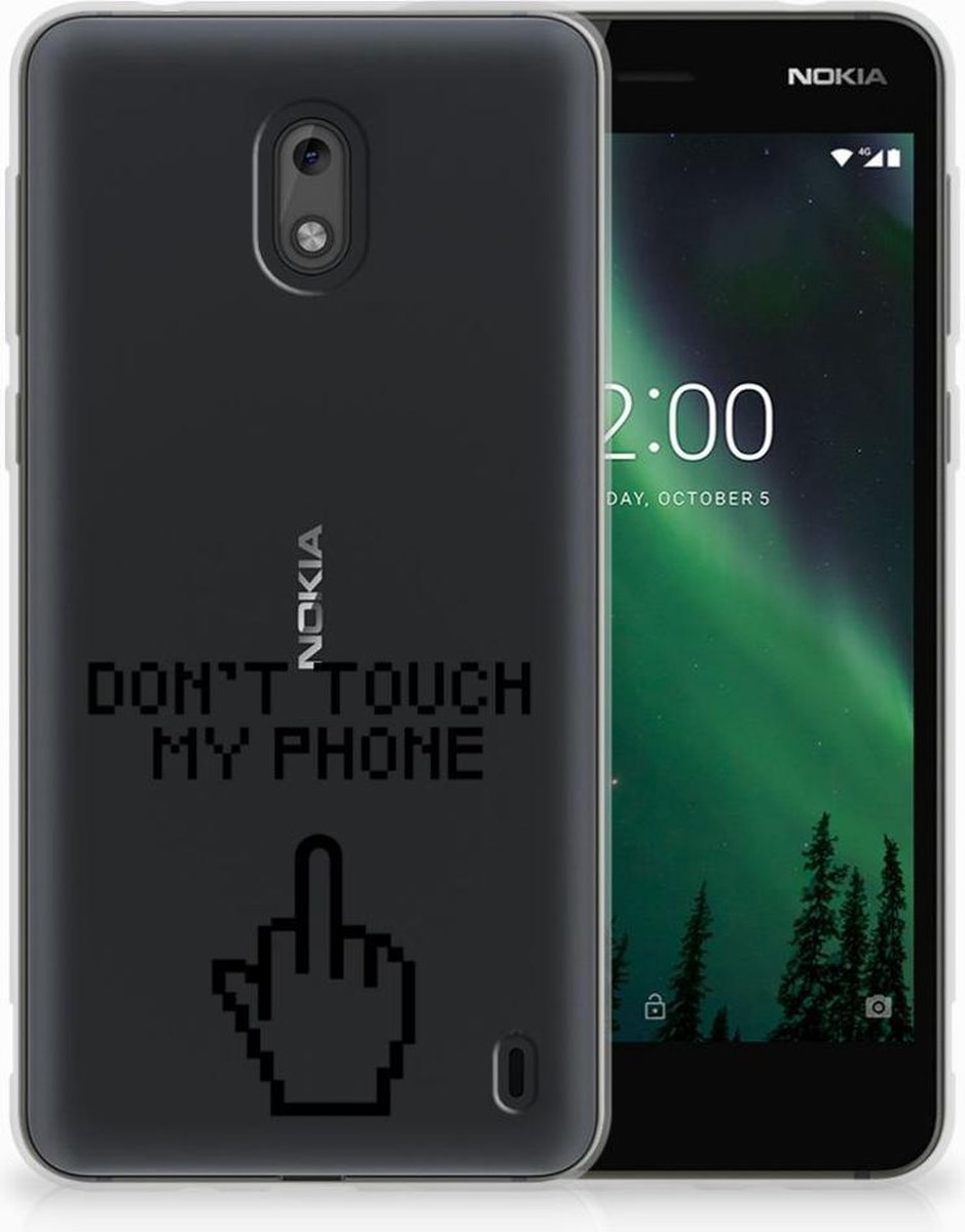 Nokia 2 Silicone-hoesje Finger Don't Touch My Phone