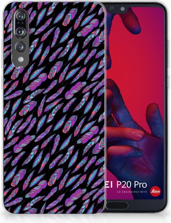 Housse TPU Silicone Etui pour Huawei P20 Pro Coque Téléphone Plumes Couleur