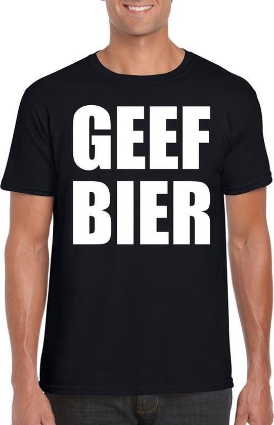 Michelangelo Brochure Glad Geef Bier heren shirt zwart - Heren feest t-shirts XXL | bol.com