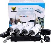 HD NVR Kit Beveiligingscamera Plug en Play camerasysteem - 4 camera's WIT