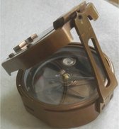 Nieuw "antiek" spiegelkompas in houten kistje - kompas