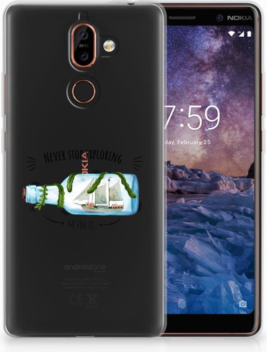 Nokia 7 Plus Telefoonhoesje met Naam Boho Bottle