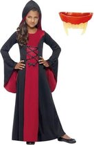 Halloween - Vampier jurk maat M inclusief gebit voor meisjes