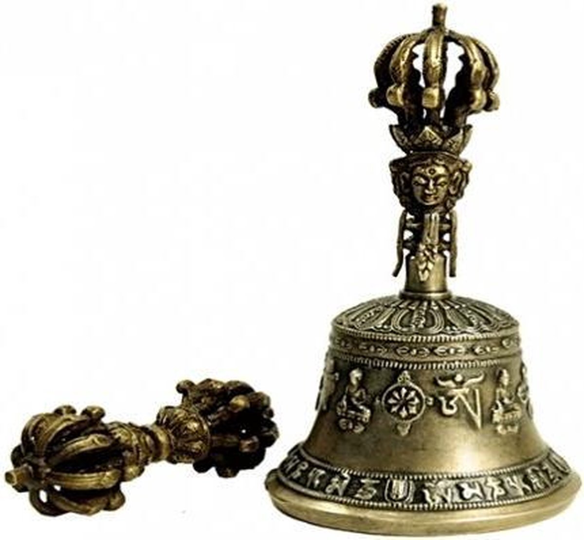 Bel & Dorje messing beste kwaliteit middelgroot - 18x9.5 cm