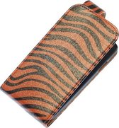 Donker Bruin Zebra Classic Flip case hoesje voor Samsung Galaxy S4 I9500