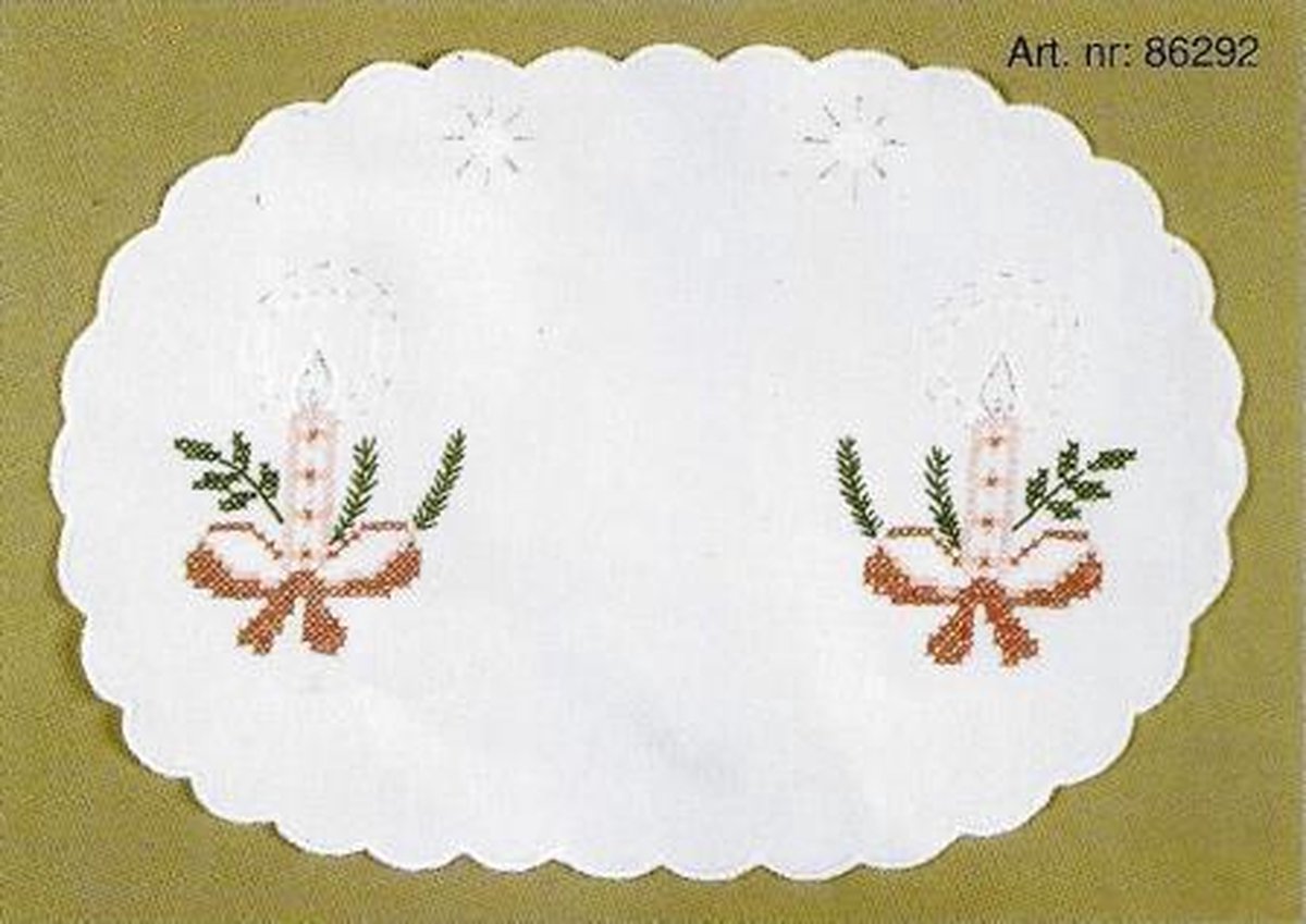 croix / tige tissu 86292 bougies avec noeud, blanc (4 pcs.) | bol